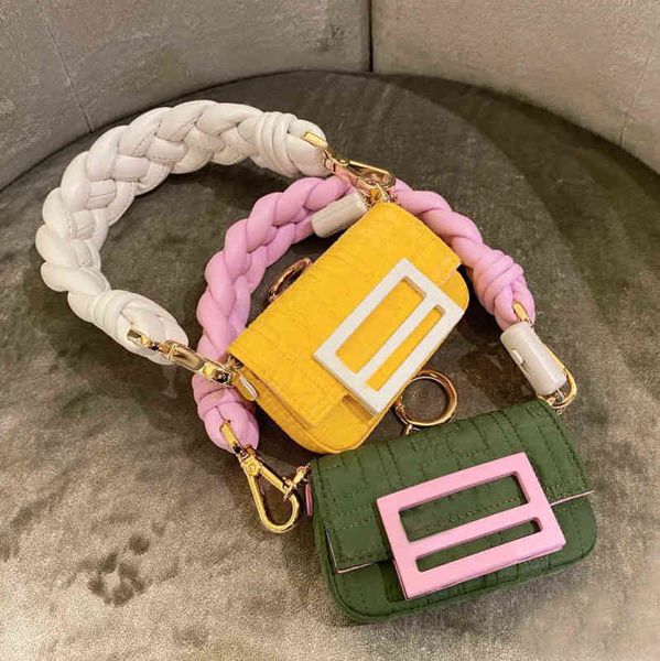 

export designer bags tote online net red anna's same color contrast woven handle one shoulder portable armpit mobile 2022 new