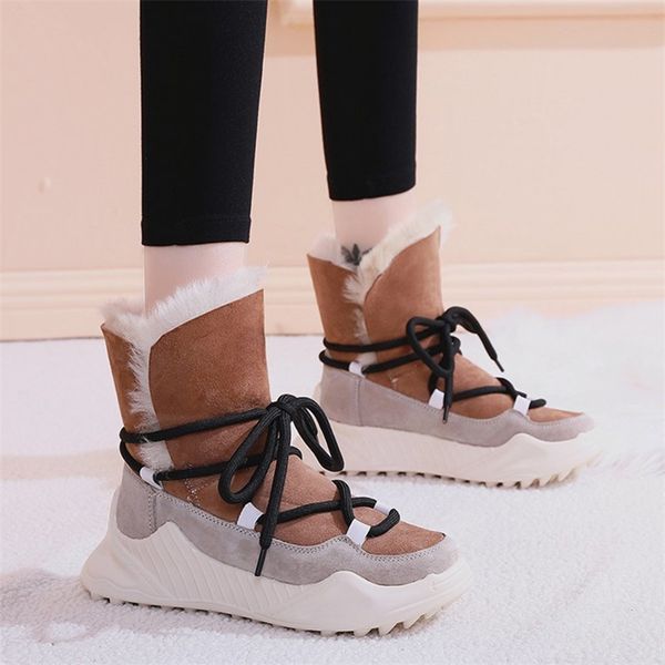

rimocy nonslip warm snow boots women winter cotton padded shoes chunky platform ankle boots thick plush women's sneakers 201123, Black