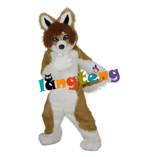 Costume da bambola mascotte 878 Costume da mascotte Husky cane volpe marrone per vestito operato da taglia bambino adulto