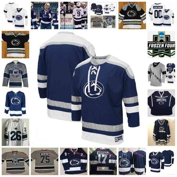 

xflsp 2022 college frozen four penn state nittany lions hockey jersey 31 peyton jones 4 kris myllari 25 denis smirnov 30 jessie bothun 20 na, Black