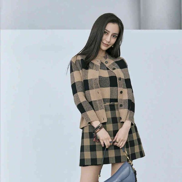 

women's polos wool pullover long sleeve autumn winter suit yang ying baby same women's cashmere plaid sweater m8xt, White