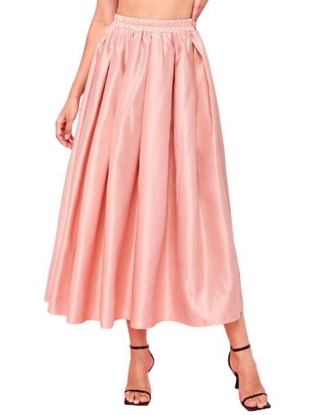 

x skinnyrags satin pleated high waist skirt 51b0#, Black