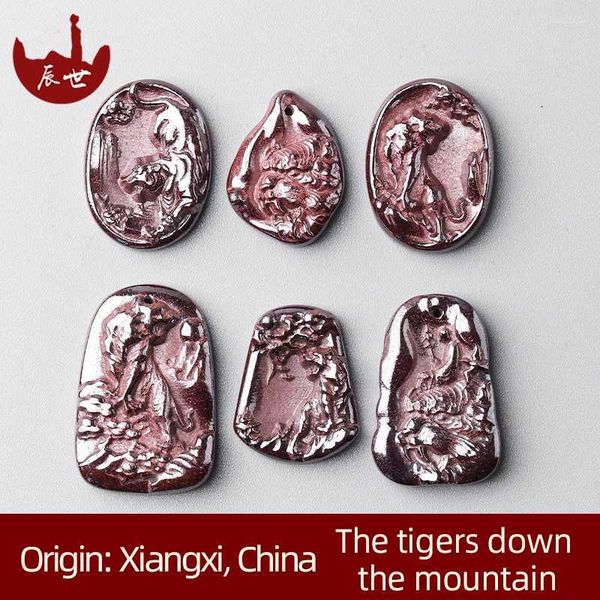 Anhänger Halsketten Großhandel Cinnabar Mine Tiger Jahr Chinesisches Sternzeichen Original Stein Benmingnian OrnamentsAnhänger