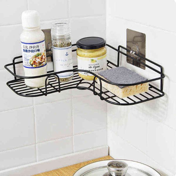 

kitchen rack corner bathroom wall hanging iron storage kitchen hole free
