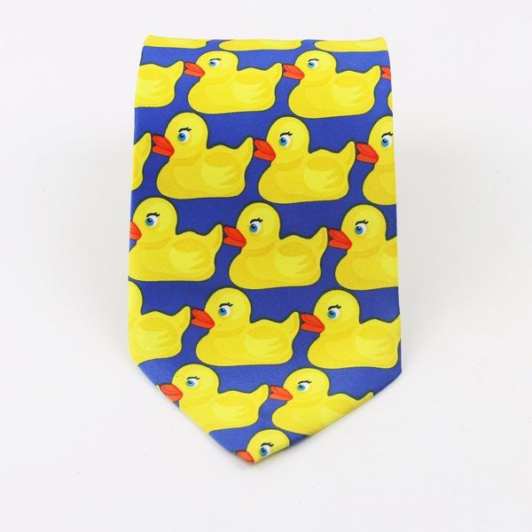 Gelbe Gummi-Enten-Krawatte für Herren, modisch, lässig, Fancy Ducky, professionelle Krawatte, Krawatten in vier Größen