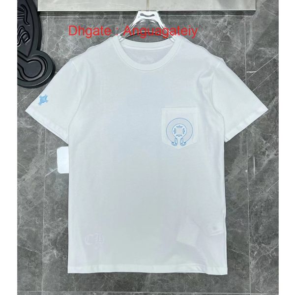 

fashion summer men's t shirts ch luxury brand man t-shirt women cross sanskrit tees letter designer tshirts boy classic round neck shi, White;black