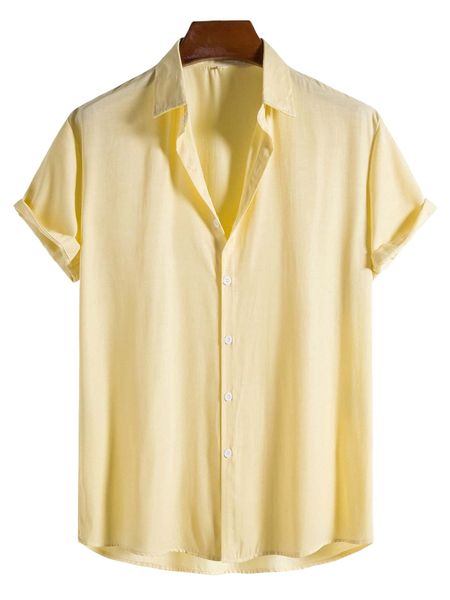 

men solid button front shirt h9iv#, White;black