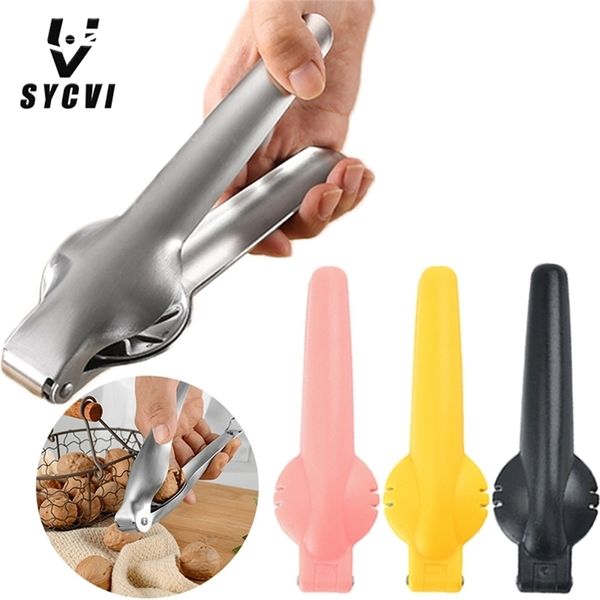 2 in 1 Acciaio inossidabile Quick Nuts Cracker Utensili da cucina Clip per castagne Pinze per noci Metal Sheller Apriscatole Cutter Gadget 220423