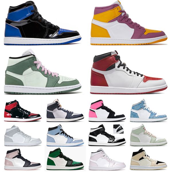 

designer basketball shoes 1 1s jumpman mens womens authentic trainers panda heritage unc dark mocha high bred patent mid dutch og designer s, Black
