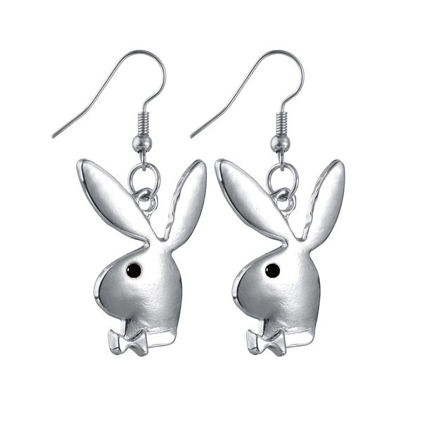 

pendant necklaces women punk stainless steel hippop bunny necklace choker jewelry easter gift, Silver