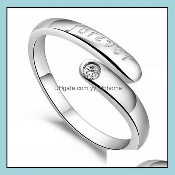 Três anéis de pedra jóias band ring ring ding de dedo para feminino de menina de tamanho aberto entrega por atacado 2021 96bud