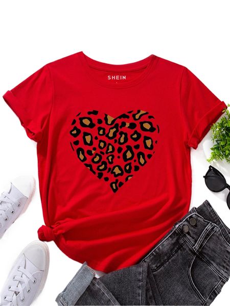 

heart print tee a7fh#, White