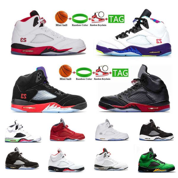 

discount jordns jumpman basketball shoes metallic silver 5 men oregon ducks sneakers 5s trainer red suede sports size 40-47, Black