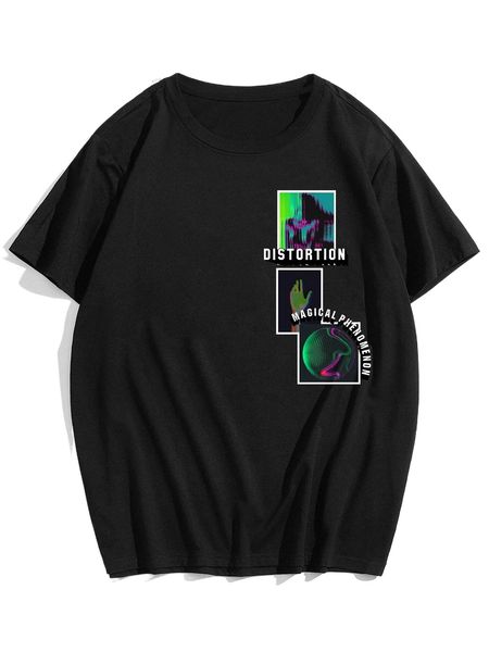 

romwe guys letter graphic tee 75lx#, White;black