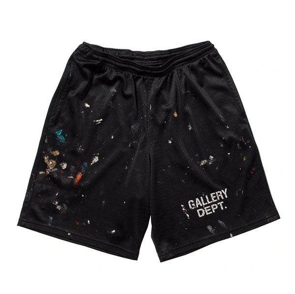 

shorts gallerydept colorful ink-jet hand-painted french classic printed mesh sports drawstring shorts, White;black