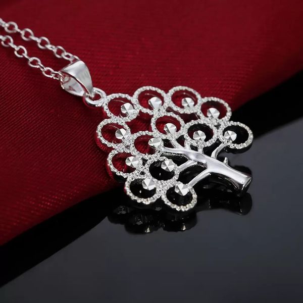 Wedding 925 Silver Cute Lady Women Necklace Tree Life Jewelry Fashion Ciondolo carino