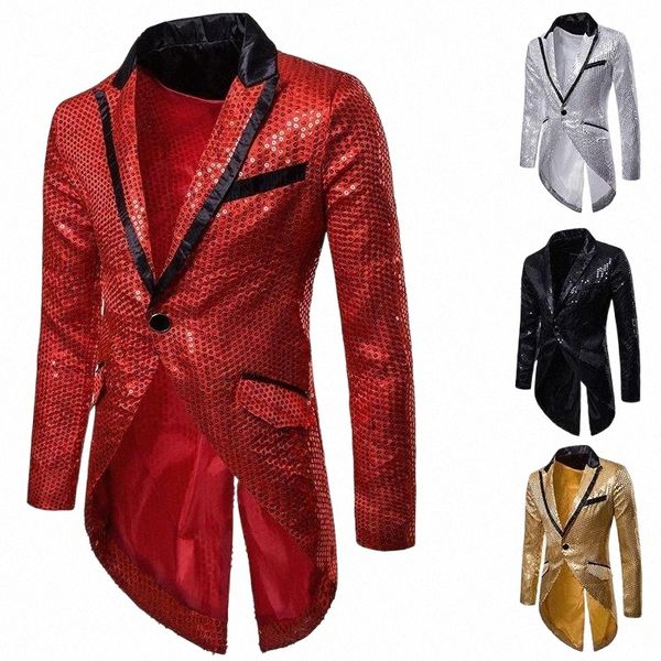 

men's suits & blazers fashion sequins design men tuxedo party evening dress single button lapel casual man costume suit jacket ropa hom, White;black