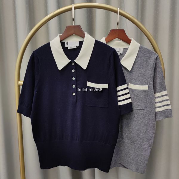 

women's knits & tees 21 autumn college style polo collar t home stripe button age reduced sweater couples men's and women's s, White