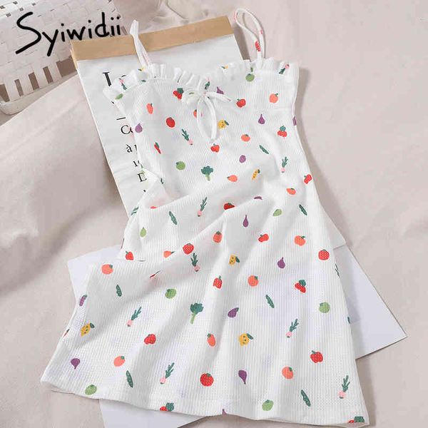 

fashion print high waist camis dresses women bow backless sleeveless aline white clothing summer korean 210415, Black;gray
