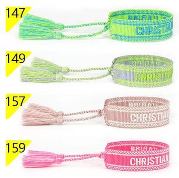 

fashion brand luxury bracelets chains women men embroidered handmade woven signature tassel bangle adjustable friendship bangles holiday bea, Golden;silver