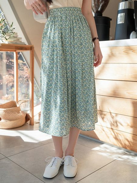 

dazy high waist ditsy floral skirt z569#, Black