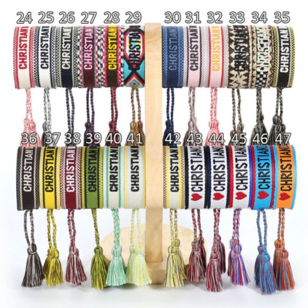 

brand fashion bracelets woven friendship for womens handmade braided luxury bracelet designers with tassel print embroidery mens jewelry ban, Golden;silver