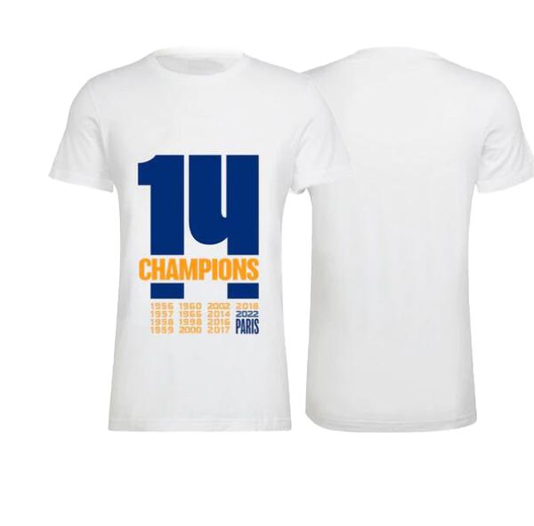 

customized mens champions 14 t-shirt white 22 23 7 hazard thai quality soccer jerseys 9 benzema 8 kroos 22 isco nacho 6 custom 11 bale yakud, Black;yellow