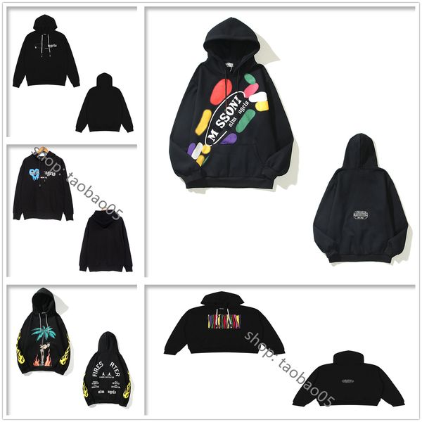 

men's angel hoodie women fleece hoodies decapitated bear hip hop street shark sweatshirts loose embroidery short sleeve dolman sleeves, Black