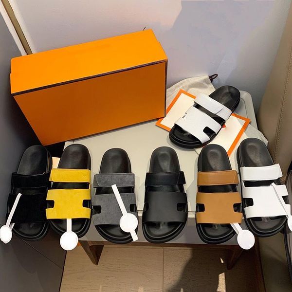 

women designers flat slides slippers sandals foam runner platform genuine leather shoes sandal beach novelty scuffs shoe 34-42 kup, Black