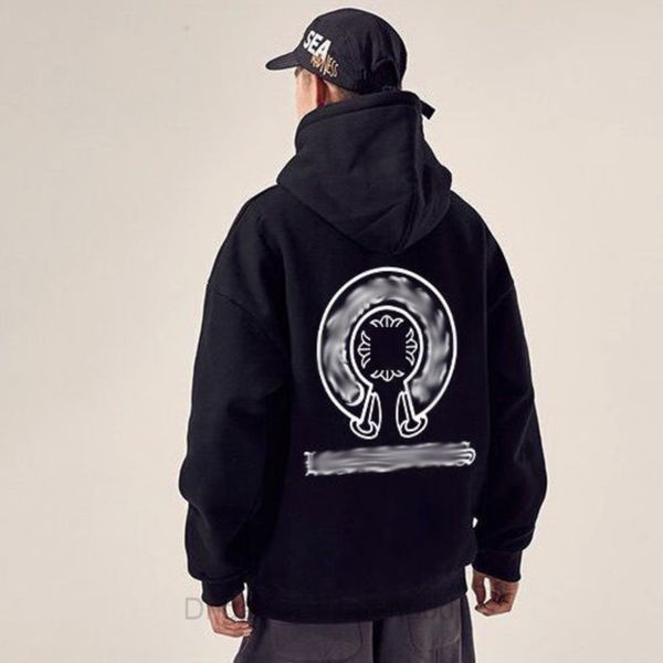 

luxury mens fashion hoodies designer classic zipper ch sweatshirts horseshoe sanskrit cross print pullover hooded sweater women jacket ogc5, Black