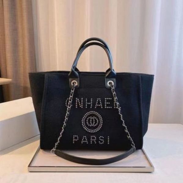 

women classic fashion pearl beach bags ch designer evening handbags canvas luxury brand backpack female big shopping large capacity ladies b