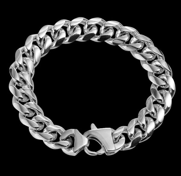 

18k chains hip hop cuban 12mm gold plated bracelet 22cm, Black