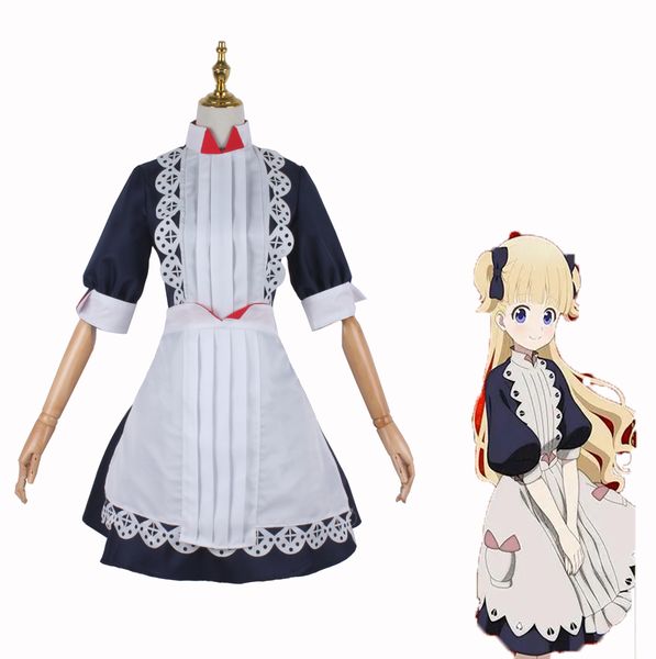 Shadows House Emilico Cosplay Costume Princesa Maid Meia Manga Roupas Elegantes Vestido Halloween Carnival Mulheres Uniformes Meninas peruca