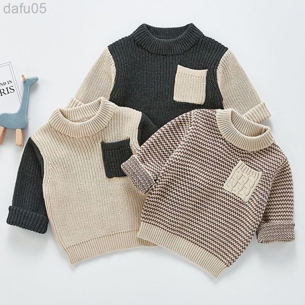 

baby boys girls kids sweater new spring autumn boys girls long sleeves knitted sweater boys girls sweaters l220803, Blue