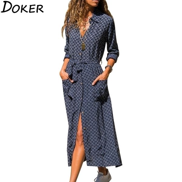 

women plaid striped chiffon shirt dress turndown collar long sleeve sashes dresses female pocket boho print long dress y200805, Black;pink