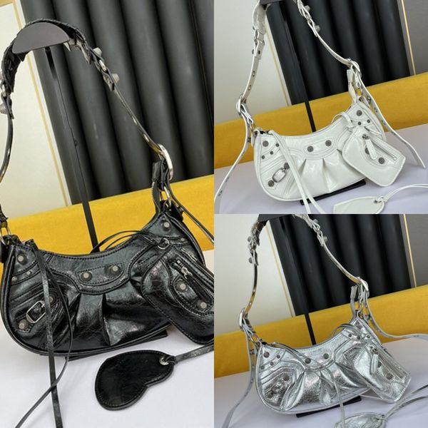 

quality 2022 women lady le cagole motorcycle shoulder bags luxury designers genuine leather crossbody clutch wallet purse pochette retro