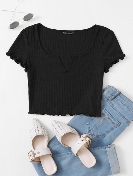 

notch neck lettuce edge tee g1oc#, White