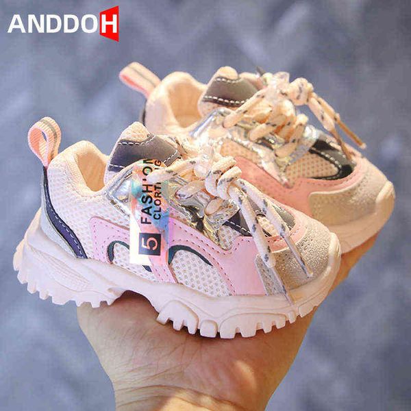 

size 15-25 baby breathable mesh toddler shoes children casual anti-slip sports sneaker girls boys kids wear-resistant light shoe g220422, Black;red