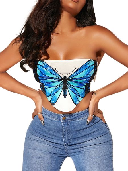 

sxy butterfly print bandana tube y96x#, White