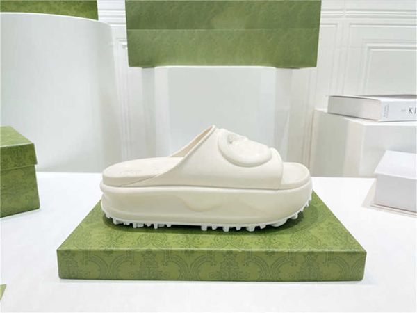 

2022 new style slippers sandal sliders macaron thick bottom non-slip soft bottom fashion g house slipper women wear beach flip-flops 216, Black