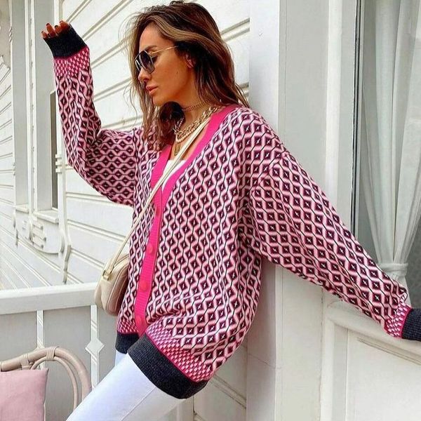 

autumn winter new women chic mid-length cardigan fashion plaid solid color sweater coat female elagant office formal outwear, White;black