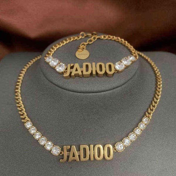 

letter diamond inlaid necklace fashion personality temperament vintage women's bracelet, Black