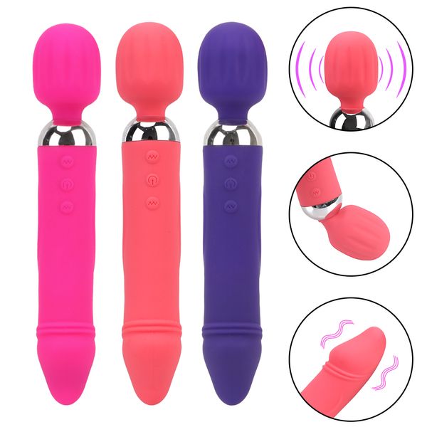 Сексуальные игрушки для женщин 12 мод женский мастурбационный продукт G-Spot Dildo Clitoris стимулятор двойной вибратор AV Stick