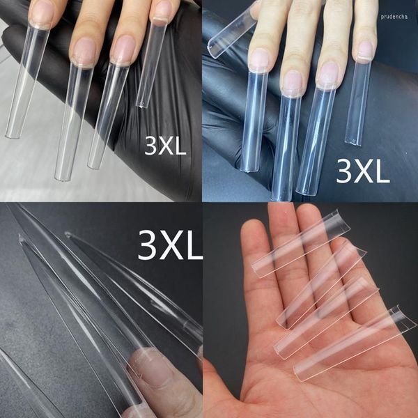 False unhas xxxl coffin dicas retas ponta quadrada extra longa STILETTO NO C CLEAR 3XL CAPA DE MEIA/TAPA COMPLETA PRUD22