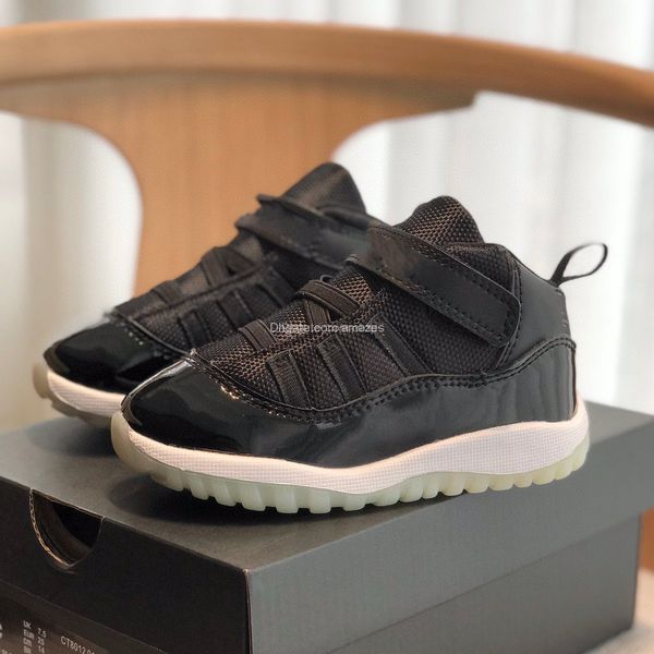 

2022 kids 11 1s playoffs bred 378040-061 toddler boys girls enfant children basket sneakers size us 8c-3y 22-35, Black