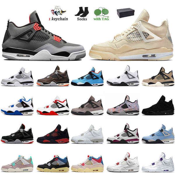 

infrared 4s mens women cactus jack outdoor shoes with box socks jumpman 4 fashion designer sneakers zen master red thunder sail white