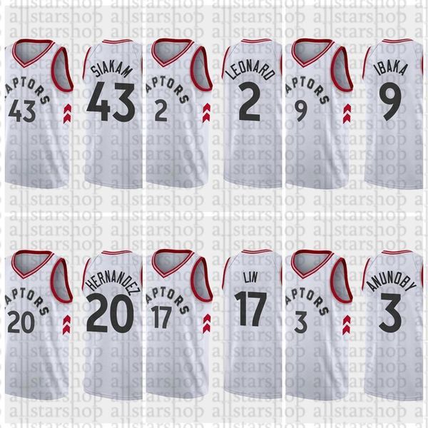 

2021 mens basketball jersey pascal siakam dewan hernandez jeremy lin serge ibaka og anunoby kawhi leonard custom white, Black;red