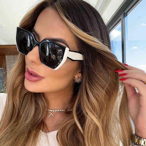 

2022 sun glasses for women 2022 new fashion cat's eye wide leg sunglass women's advanced ins uv eyewear outdoor casual man sunglas, White;black