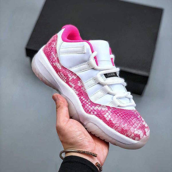 

2022 jumpman 11 basketball shoes 11s low wmns pink snakeskin designer fashion sport running shoe with box, Black