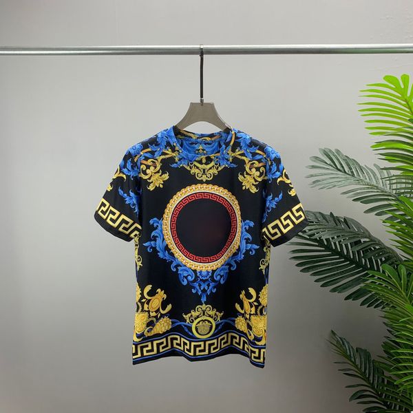 

2022ss spring and summer new shirt high grade cotton sweatshirts printing short pants sleeve round neck panel t-shirt size: m-l-xl--xxxl, Black;brown